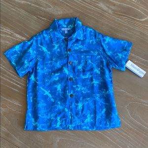 Blue lizard print toddler shirt